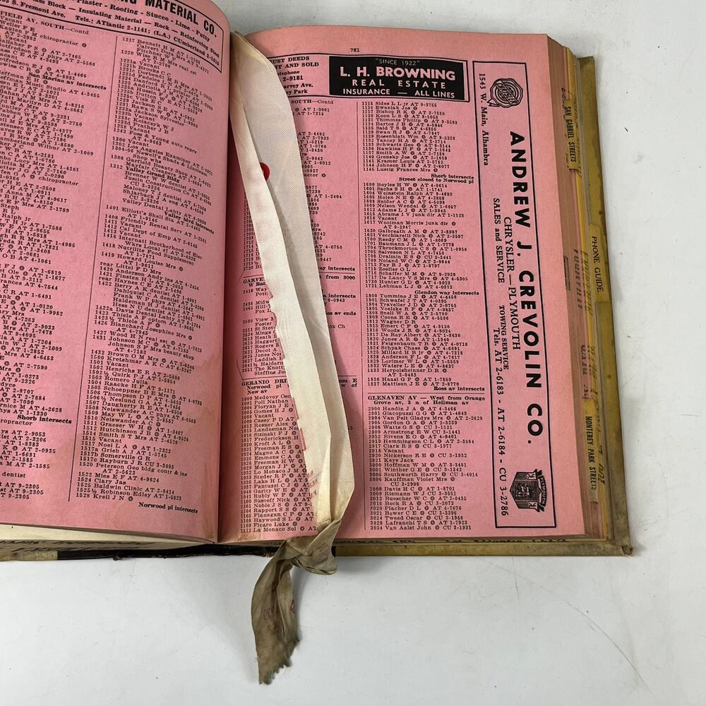 1952 CA Los Angeles Alhambra City Directory POOR Business Ancestry Genealogy Vtg - Picture 12 of 16